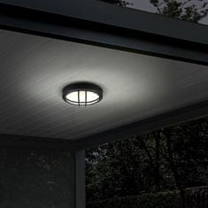 Solight LED venkovní osvětlení kulaté s mřížkou, 13W, 910lm, 4000K, IP65, 17cm, černá, WO753