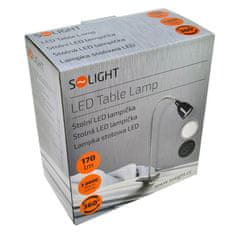 Solight LED stolní lampička, 2.5W, 3000K, clip, černá barva, WO33-BK