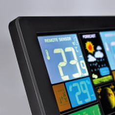 Solight meteostanice, extra velký barevný LCD, teplota, vlhkost, tlak, RCC, USb nabíjení, černá, TE81
