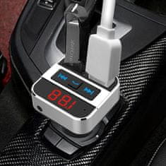 Solight FM transmitter s bluetooth připojením do auta, 2x USB + handsfree, BT02