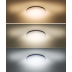 Solight LED stropní světlo Plain, 3CCT, 24W, 1920lm, 3000K, 4000K, 6000K, kulaté, 38cm, WO788