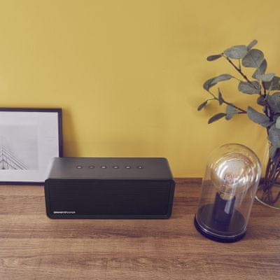  stylový přenosný reproduktor energy sistem Music Box 9+ vestavěná baterie Bluetooth technologie usb port aux in fm tuner tws funkce 