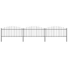Vidaxl Zahradní plot s hroty ocel (0,5–0,75) x 5,1 m černý
