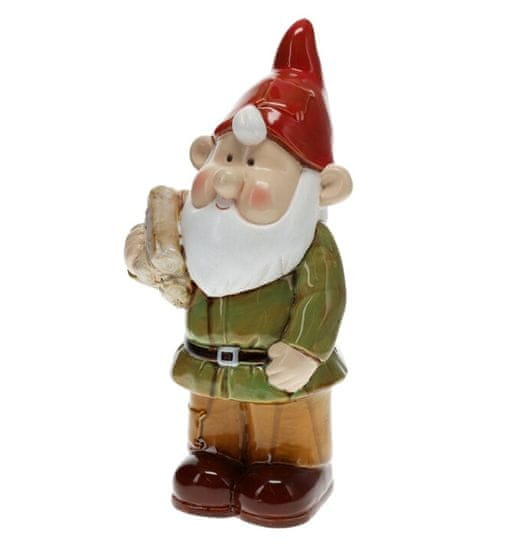 ProGarden Zahradní trpaslík porcelán 33 cm červená čepice