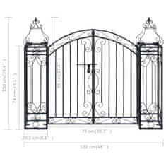 Petromila Okrasná zahradní brána tepané železo 122 x 20,5 x 100 cm