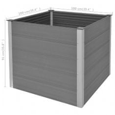 Petromila Vyvýšený záhon dřevoplast 100 x 100 x 91 cm šedý