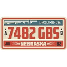 Retro Cedule Cedule USA Špz - Nebraska