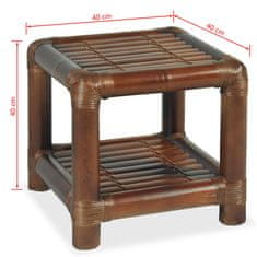 Greatstore Noční stolek, bambus, 40x40x40 cm, tmavě hnědý