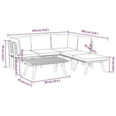 Vidaxl 6dílná zahradní sedací souprava s poduškami masivní akácie