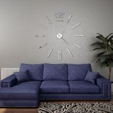 shumee vidaXL 3D nástěnné hodiny moderní design 100 cm XXL Silver