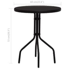 Greatstore 3dílný bistro set PVC ratan černý