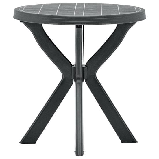 Greatstore Bistro stolek antracitový Ø 70 cm plast