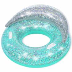 Bestway Nafukovací kruh 43509 GLITTER DREAM s opěrkou 117 cm tyrkysová tyrkysová