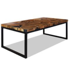 Vidaxl Konferenční stolek teak a pryskyřice 110 x 60 x 40 cm