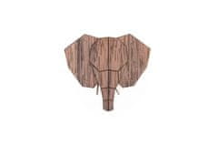 BeWooden Brož Elephant hnědá One size