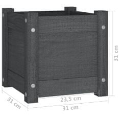 Vidaxl Zahradní truhlíky 2 ks šedé 31 x 31 x 31 cm masivní borovice