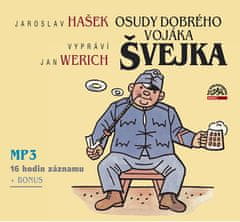 Jan Werich: Osudy dobrého vojáka Švejka - Čte Jan Werich, 2 CD, 16 hodin