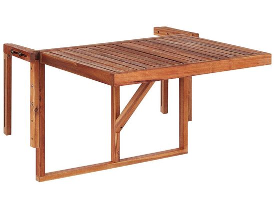 Beliani Balkonový skládací stůl z akátového dřeva 60 x 40 cm tmavý UDINE