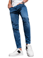 OMBRE Pánské riflové kalhoty SKINNY FIT P1007 - modrá - L
