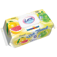 LARA vlhčené ubrousky 120 ks klip Grapefruit & Lemon