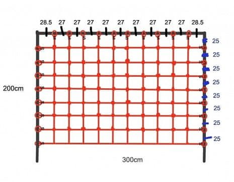 MAJA DESIGN Síť na šplhání 200 x 300 cm červená