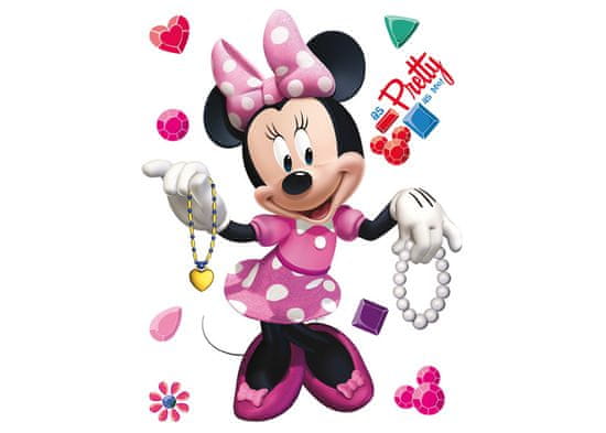 AG Design Samolepka na zeď DISNEY MINNIE A ŠPERKY 65 x 85 cm