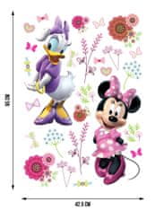 AG Design Samolepka na zeď DISNEY MINNIE A DAISY V KVĚTINÁCH 42,5 cm x 65 cm