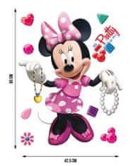 AG Design Samolepka na zeď DISNEY MINNIE A ŠPERKY 42,5 cm x 65 cm