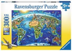 Ravensburger Puzzle Mapa světových památek XXL 300 dílků