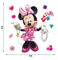 AG Design Samolepka na zeď DISNEY MINNIE A ŠPERKY 30 cm x 30 cm