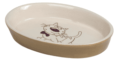 Nobby Keramická oválná miska pro kočky o objemu 120ml ve světle hnědo-béžové barvě