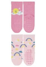 Sterntaler ponožky protiskluzové ABS dívčí 2 páry růžové, duha 8002224, 18