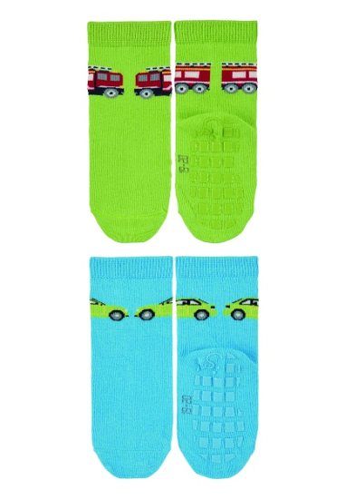 Sterntaler ponožky protiskluzové ABS chlapecké 2 páry zelené, hasiči 8002220