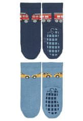 Sterntaler ponožky protiskluzové ABS chlapecké 2 páry tmavě modré, hasiči 8002220, 6-12 měsíců