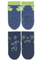 Sterntaler ponožky na lezení protiskluzové chlapecké 2 páry modré, žirafa s froté uvnitř 8012221, 18