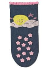 Sterntaler ponožky na lezení protiskluzové dívčí 2 páry tmavě modré, sluníčko,kytičky 8012233, 20