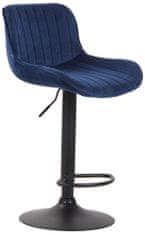 BHM Germany Barová židle Lentini, textil, černá / modrá