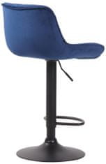 BHM Germany Barová židle Lentini, textil, černá / modrá