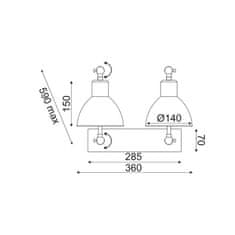 ACA ACA Lighting nástěnné svítidlo 2XE27 kov design rzi 39X30X36CM THALASSA EG168872WR