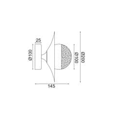 ACA ACA Lighting nástěnné svítidlo 1XG9 měď/černý kov plus sklo D20X15CM HYDRA HL4301W20BC