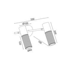 ACA ACA Lighting nástěnné svítidlo 2XE27 černá kov 33X16X20CM ALCATRAZ OD602S33BK