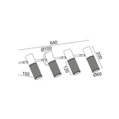 ACA ACA Lighting nástěnné svítidlo 4XE27 černá kov 84X16X20CM ALCATRAZ OD604S84BK