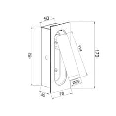 ACA ACA Lighting nástěnné svítidlo LED 3W 3200K 190LM černá kov RECESSED 7X5X17CM AIAS SF701LEDB