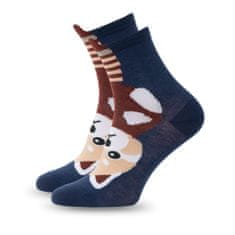 Aleszale 5x dámské bavlněné ponožky s barevným kočičím vzorem 35-38