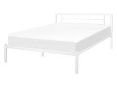 Beliani Kovová postel 140 x 200 cm bílá CUSSET