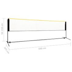 Greatstore Nastavitelná badmintonová síť 500 x 103 x 94–158 cm kov