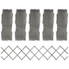 shumee Trelážové ploty 5 ks šedé masivní jedlové dřevo 180 x 30 cm