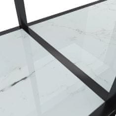 shumee Konzolový stolek bílý 220 x 35 x 75,5 cm tvrzené sklo