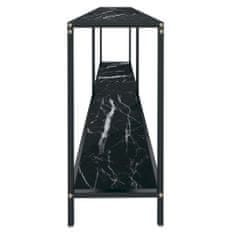 shumee Konzolový stolek černý 200 x 35 x 75,5 cm tvrzené sklo