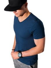 OMBRE Pánské tričko bez potisku S1369 - tmavě nebesky modrá - XXL